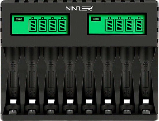 Ninzer Batterij Oplader 8x AA/AAA