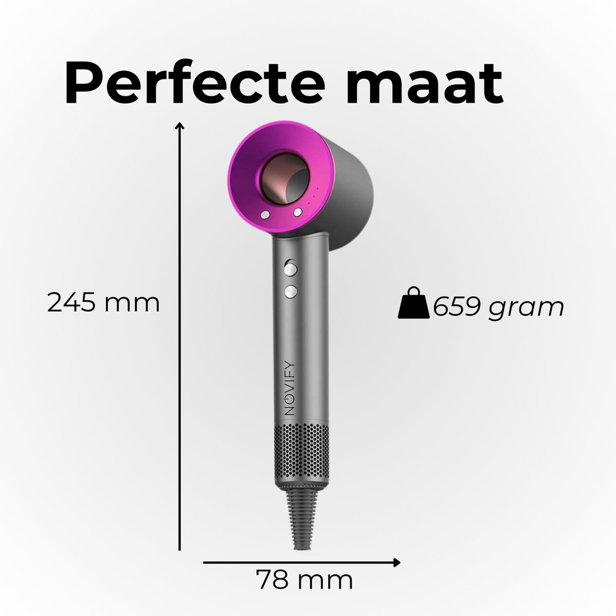 NOVIFY föhn met 5 opzetstukken